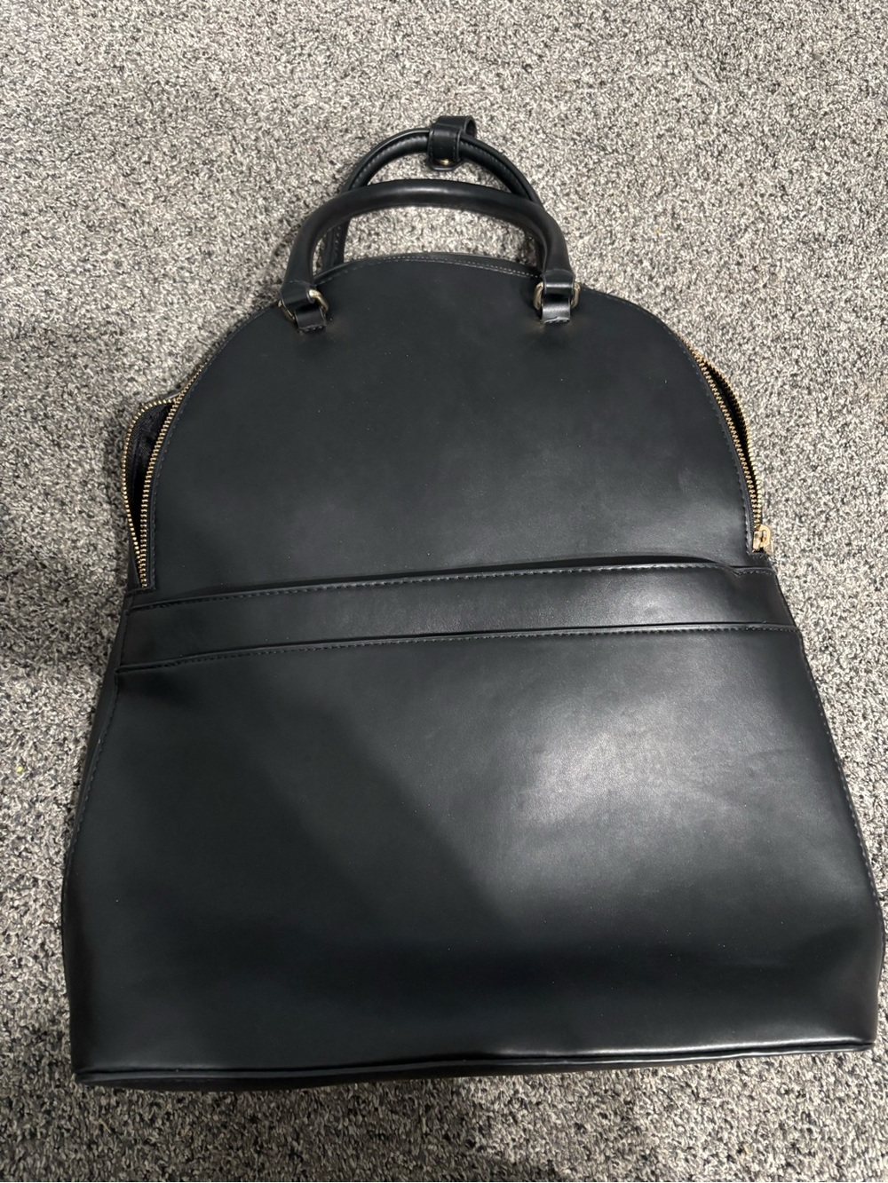 Target Black Faux Leather Backpack with Gold Hardware